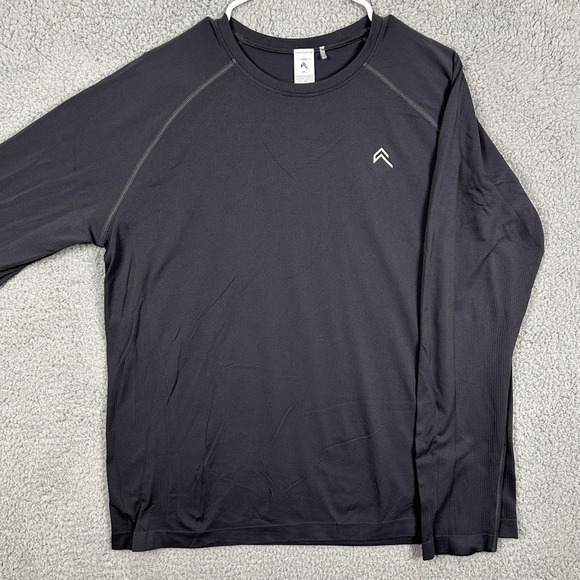 Oner Active Shirt Pullover Mens XL Gray Long Sleeve Logo Athletic Workout Nylon